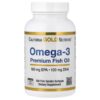 California Gold Nutrition - Óleo de Peixe Premium Ômega-3 100 Cápsulas Softgel de Gelatina de Peixe (1100 mg por Cápsula Softgel)