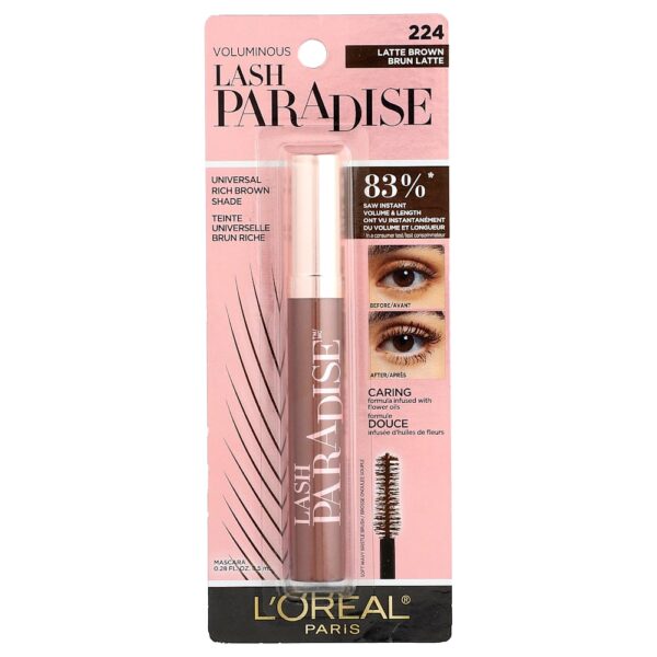 L'Oréal - Máscara de Cílios Voluminous Lash Paradise 224 Latte Brown 8 ml
