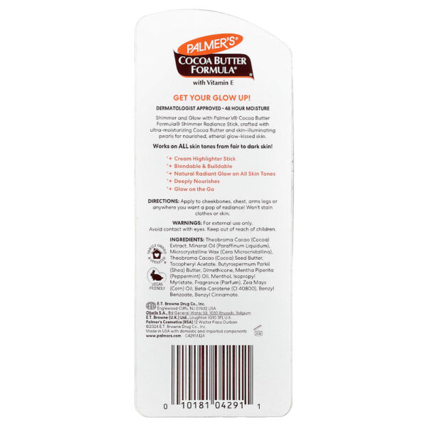 4-47.jpg Palmer's - Cocoa Butter Formula com Vitamina E Brilho Radiante Bastão de Brilho Para Pele Clara a Escura 28 g