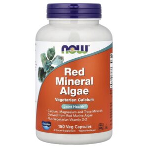 NOW Foods - Algas Minerais Vermelhas 180 Cápsulas Vegetais