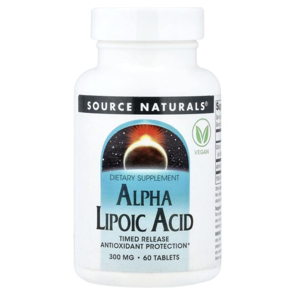 Source Naturals - Ácido Tióctico Liberação Programada 60 Comprimidos