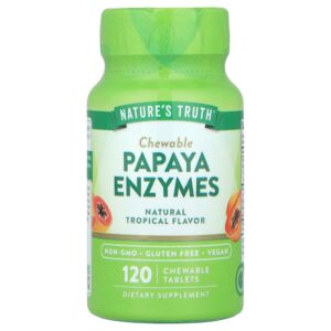 Nature's Truth - Enzimas de Mamão Mastigáveis Natural Tropical 120 Comprimidos Mastigáveis