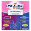 One-A-Day - Embalagem Pré-natal para Casais Pré-natal para Mulheres e Saúde para Homens 30 Cápsulas Softgel para Mulheres 30 Comprimidos para Homens.