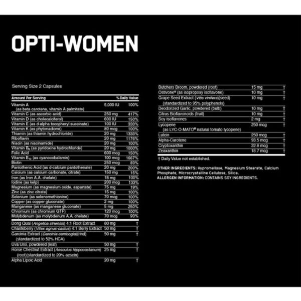 Multivitamínico OPTI-WOMEN 60 Cápsulas - Optimum Nutrition