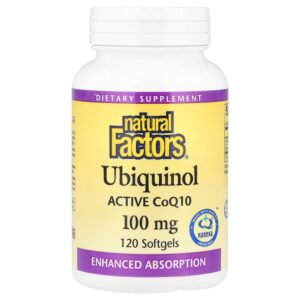 Natural Factors - Ubiquinol CoQ10 Ativa QH 100 mg 120 Cápsulas Softgel