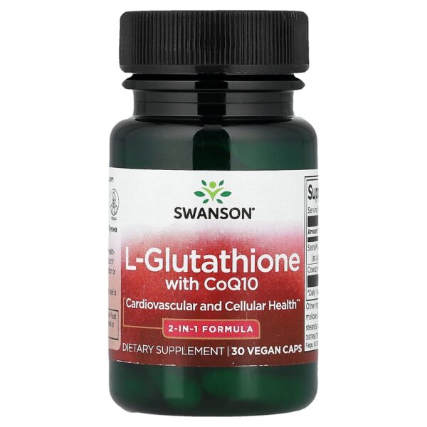 Swanson Vitamins - L-Glutationa com CoQ10 30 Cápsulas Veganas