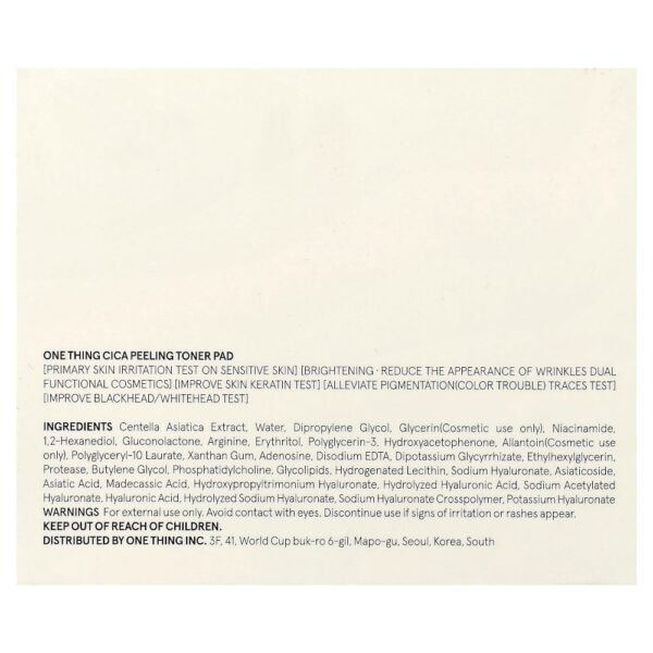 One Thing - Almofada Tonificadora Peeling de Cica 65 Unidades 180 g