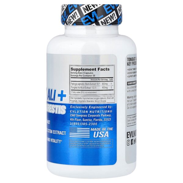 EVLution Nutrition - Tongkat Ali + Fadogia Agrestis 60 Cápsulas Vegetais