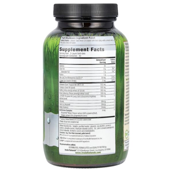 41-71.jpg Irwin Naturals - Testosterone UP com o Poderoso LJ100 Long Jack 120 Cápsulas Softgel Líquidas