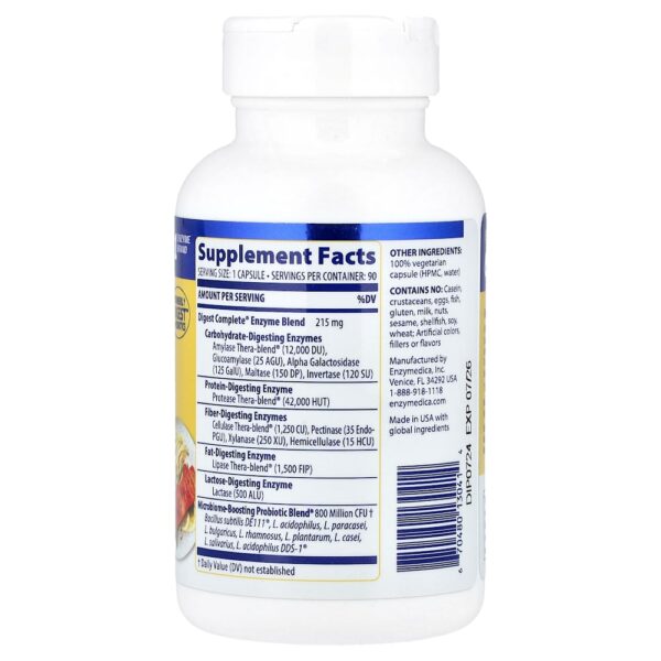 Enzymedica - Digest Complete + Probióticos 90 Cápsulas
