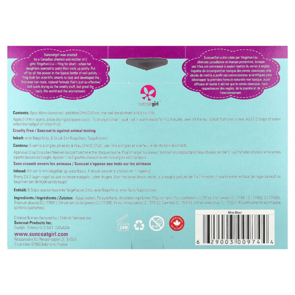 SuncoatGirl - Verniz para Unhas à Base de Água Kit Mini Mani Kit com 8 Unidades