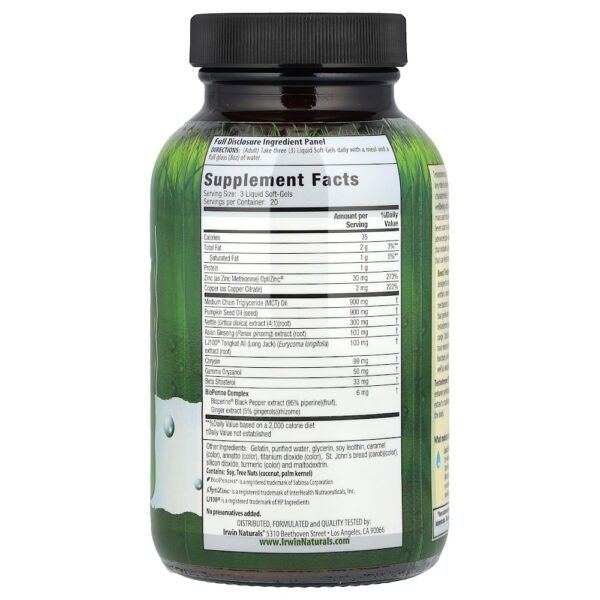 Irwin Naturals - Testosterone UP 60 Cápsulas Softgel Líquidas
