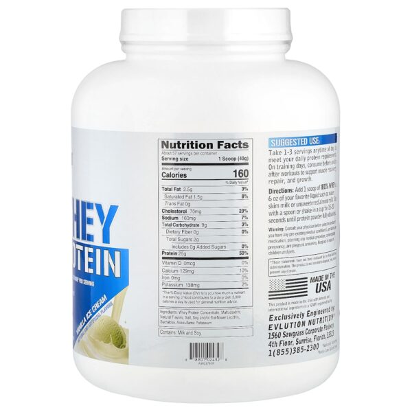EVLution Nutrition - 100% Whey Protein Sorvete de Baunilha 2,268 kg