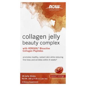 44-4.jpg NOW Foods - Soluções Complexo de Beleza de Geleia de Colágeno Laranja Doce 10 Bastões de Geleia 20 g Cada