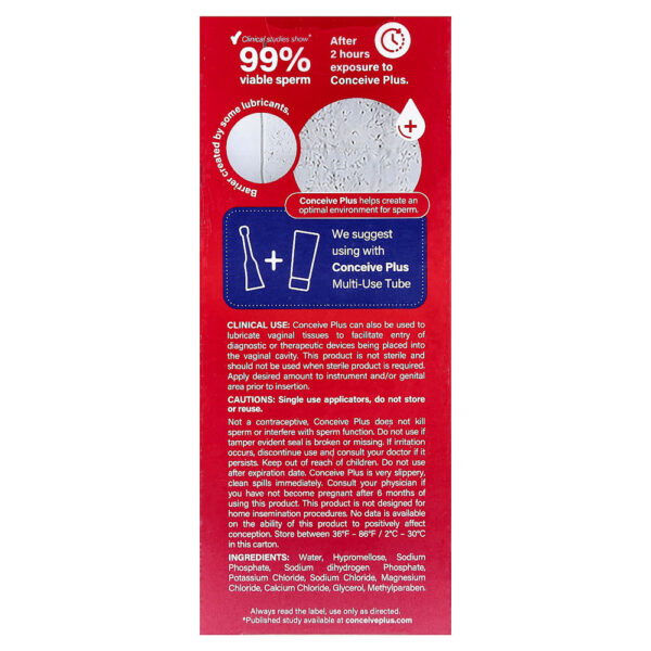 Conceive Plus - Lubrificante para Fertilidade Embalagem com 8 Unidades 4 g Cada