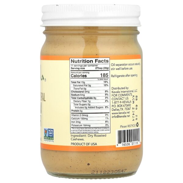 Kevala - Manteiga de Caju Natural Premium 340 g