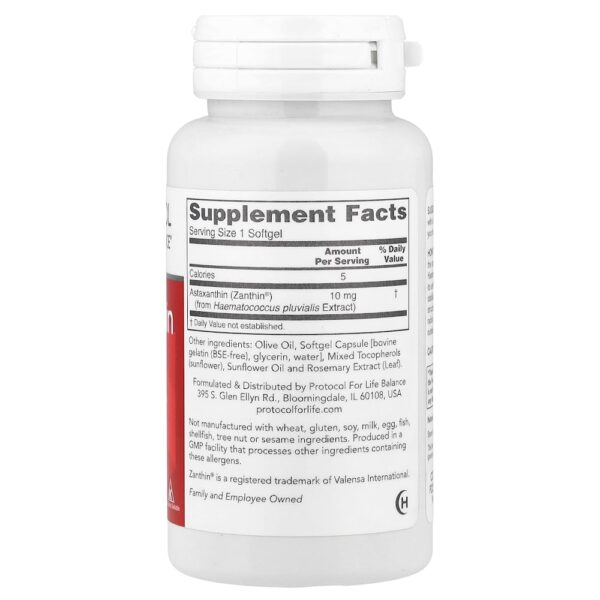 Protocol for Life Balance - Astaxantina 10 mg 60 Cápsulas Softgel