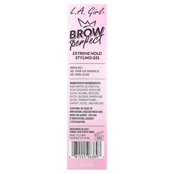 45-56.jpg L.A. Girl - Brow Perfect Gel Modelador de Fixação Extrema Transparente GBG389 4 g