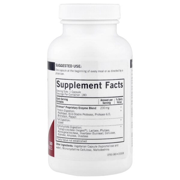 Kirkman Labs - Enzimas DPP-IV Completas com ISOGEST 180 Cápsulas