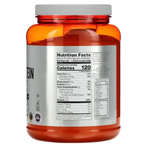 NOW Foods - Whey Protein Isolado Chocolate holandês 816 g