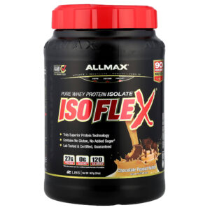 ALLMAX - Isoflex Whey Protein Isolate Pura Manteiga de Amendoim com Chocolate 907 g