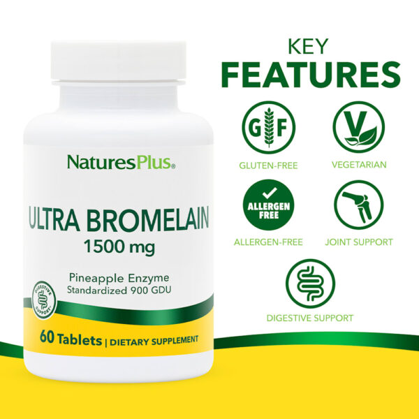 NaturePlus - Ultra Bromelain 1.500 mg 60 Comprimidos