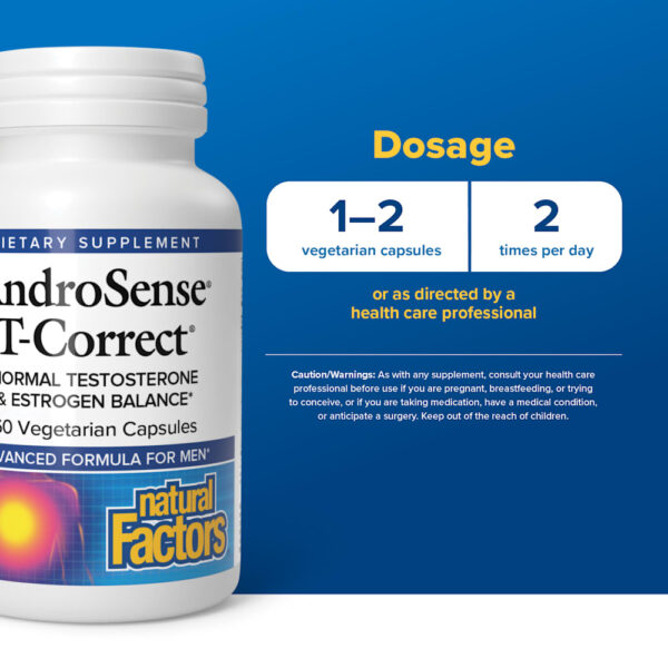 Natural Factors - AndroSense T-Correct 60 Cápsulas Vegetarianas