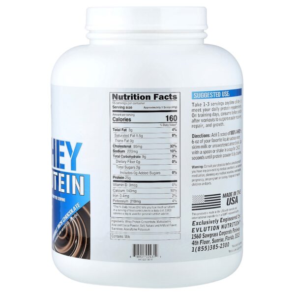 EVLution Nutrition - 100% Whey Protein Chocolate Extraforte 2,268 kg