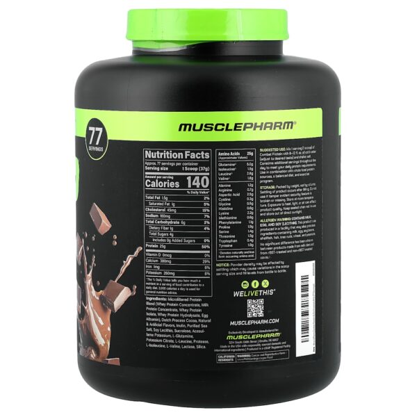 46-74.jpg MusclePharm - Combat Protein Powder Leite com Chocolate 2.831 g