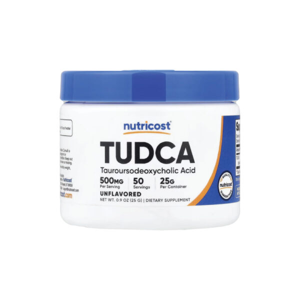 46c418c128b843b3aec38ea883bf749a-pvq5l1urls.jpg TUDCA 500mg Sem Sabor 25g - Nutricost