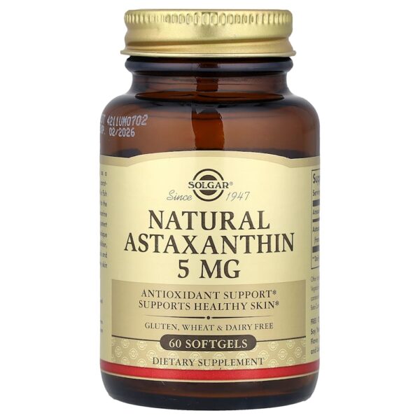 Solgar - Astaxantina Natural 5 mg 60 Cápsulas Softgel