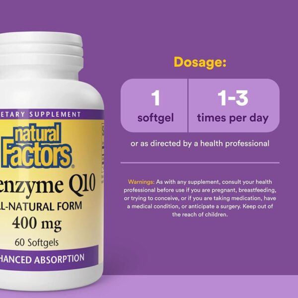 Natural Factors - Coenzima Q10 400 mg 60 Cápsulas Softgel