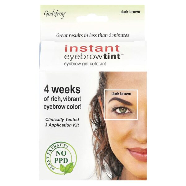 Godefroy - Tonalidade Instantânea de Sobrancelha Marrom Escuro Kit de 3 Aplicações