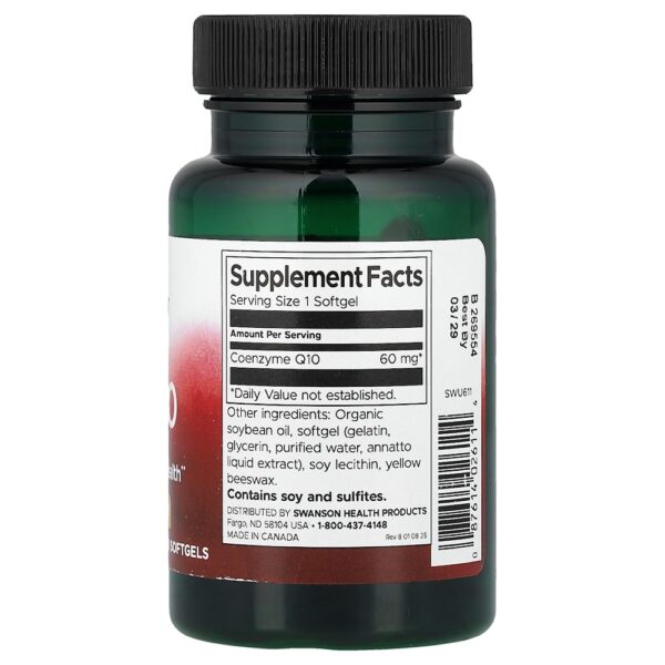 Swanson Vitamins - CoQ10 60 mg 120 Cápsulas Softgel