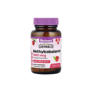 Metil-cobalamina Vitamina B12 Mastigável EarthSweet Sabor Framboesa 1.000mcg 60 Mastigáveis - Bluebonnet Nutrition