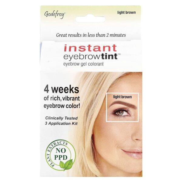 Godefroy - Tonalidade Instantânea de Sobrancelha Castanho Claro Kit de 3 Aplicações