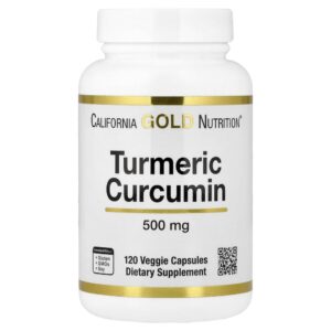 California Gold Nutrition - Curcumina de Cúrcuma 500 mg 120 Cápsulas Vegetais