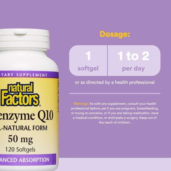 Natural Factors - Coenzima Q10 50 mg 120 Cápsulas Softgel