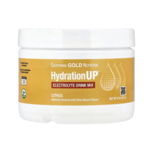 HydrationUP Mistura para Bebida de Eletrólitos com Cálcio Potássio Vitamina C e Vitamina E Cítricos 227 g - California Gold Nutrition