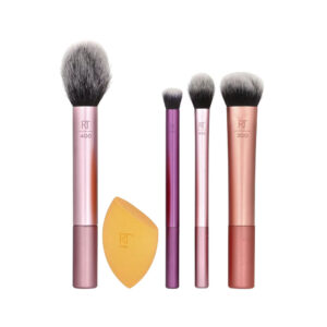 Real Techniques - Kit de Pincéis Everyday Essentials Rosto Olhos e Bochecha 5 Unidades