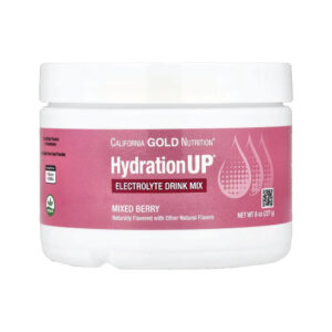HydrationUP Mistura para Bebida de Eletrólitos com Cálcio Potássio Vitamina C e Vitamina E Frutos Silvestres 227 g - California Gold Nutrition