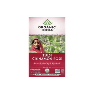 Chá Tulsi Cinnamon Rose Sem Cafeína 18 Saquinhos - Organic India