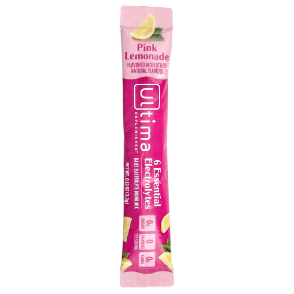 Ultima Replenisher - 6 Eletrólitos Essenciais Mistura para Bebida Diária de Eletrólitos Limonada Rosa 20 Pacotes 3,3 g Cada