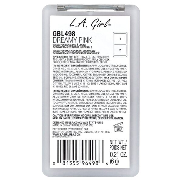 5-54.jpg L.A. Girl - On Cloridrato Bouncy Blush e Bronzer GBL498 Dreamy Pink 6 g