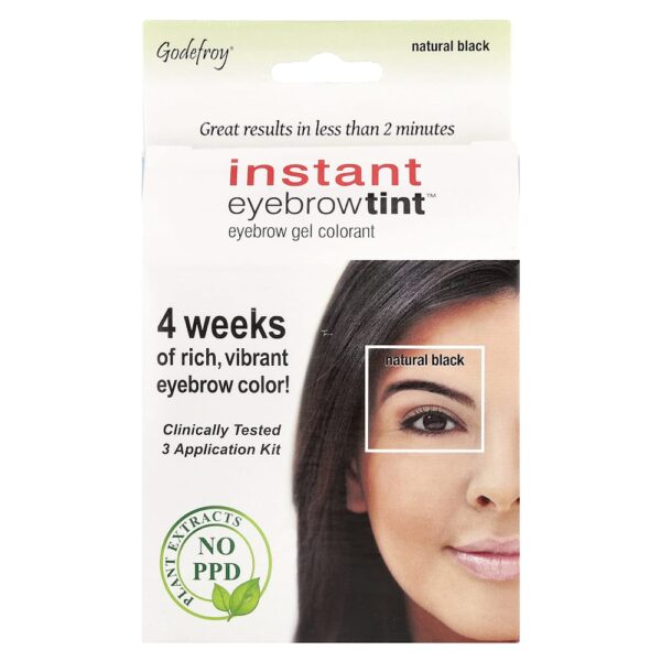 Godefroy - Tonalidade Instantânea de Sobrancelha Preto Natural Kit de 3 Aplicações