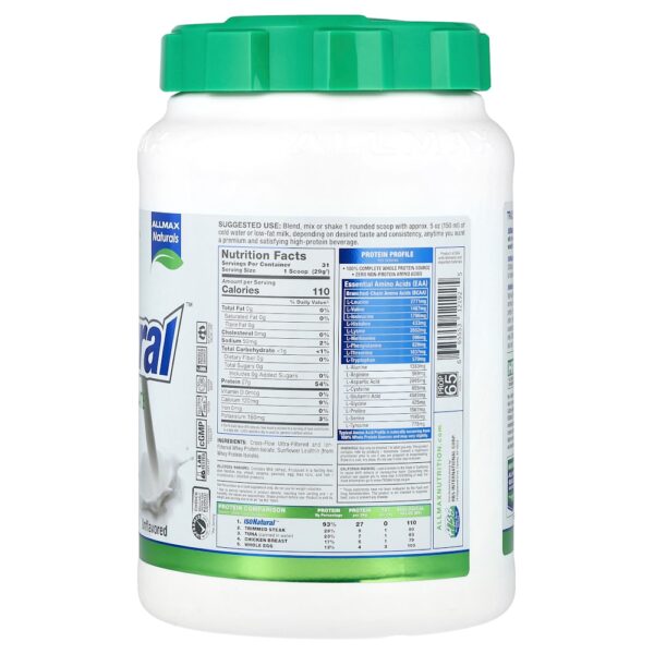 ALLMAX - ISONatural Isolado de Proteína Whey Sem Sabor 907 g