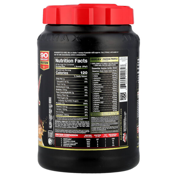 ALLMAX - Isoflex Whey Protein Isolate Pura Manteiga de Amendoim com Chocolate 907 g