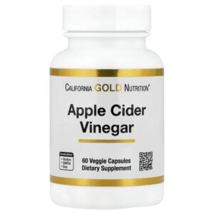 California Gold Nutrition - Vinagre de Sidra de Maçã 60 Cápsulas Vegetais (450 mg por Cápsula)