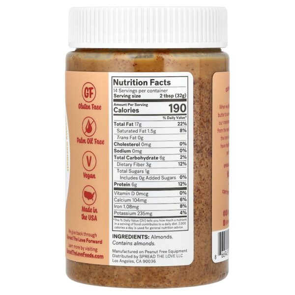 Spread The Love - Manteiga de Amêndoa sem Sal 454 g