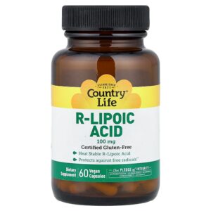 Country Life - Ácido R-Lipoico 100 mg 60 Cápsulas Veganas